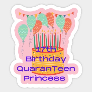 17th Birthday Quaran Teen Princess Sticker